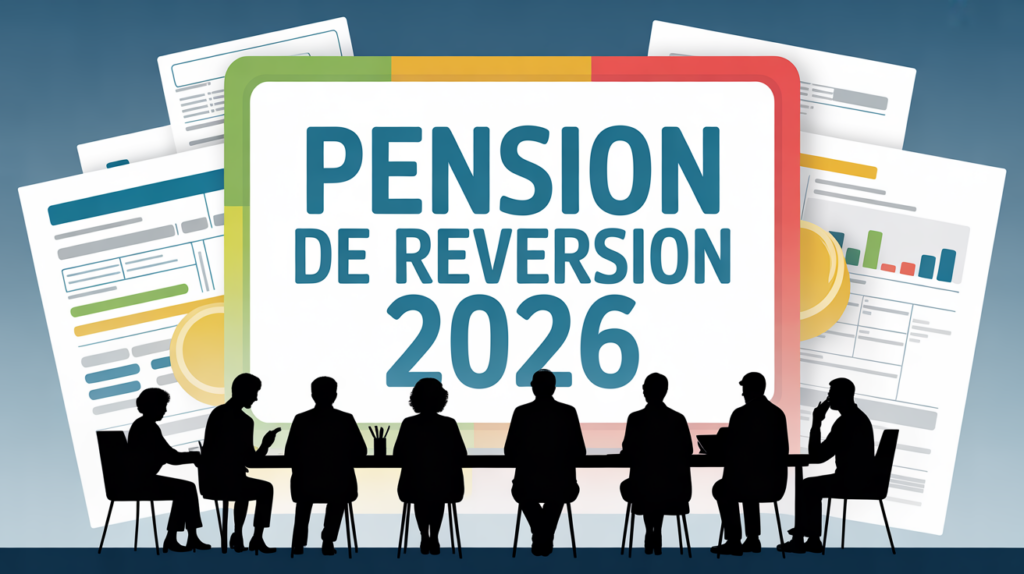 Silhouettes seniors pension de réversion 2026 autour d’une table