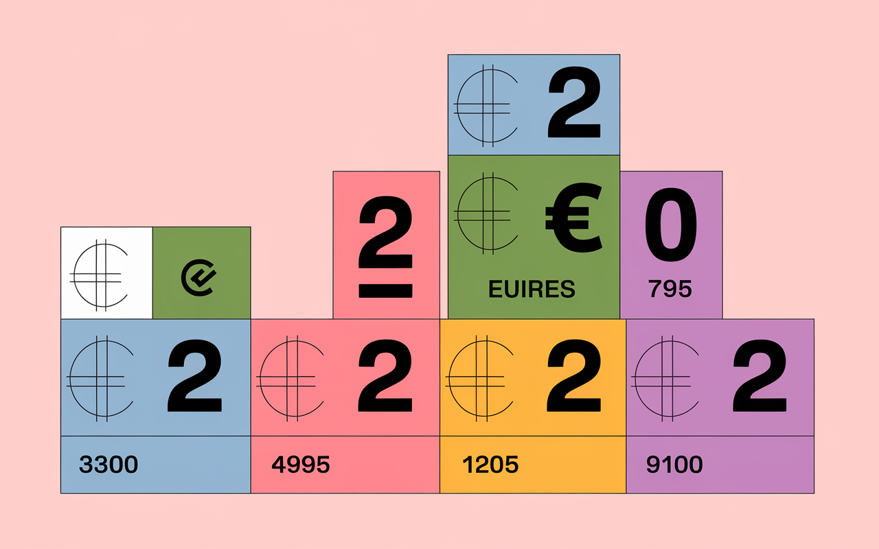 tableau pièces de 2 euros rare qui valent cher avec cotes
