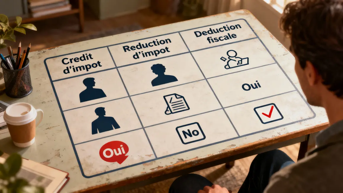 Tableau crédit d’impôt réduction déduction fiscale