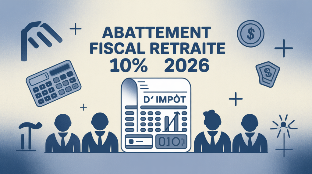 abattement fiscal retraite 2026 icône feuille impôt
