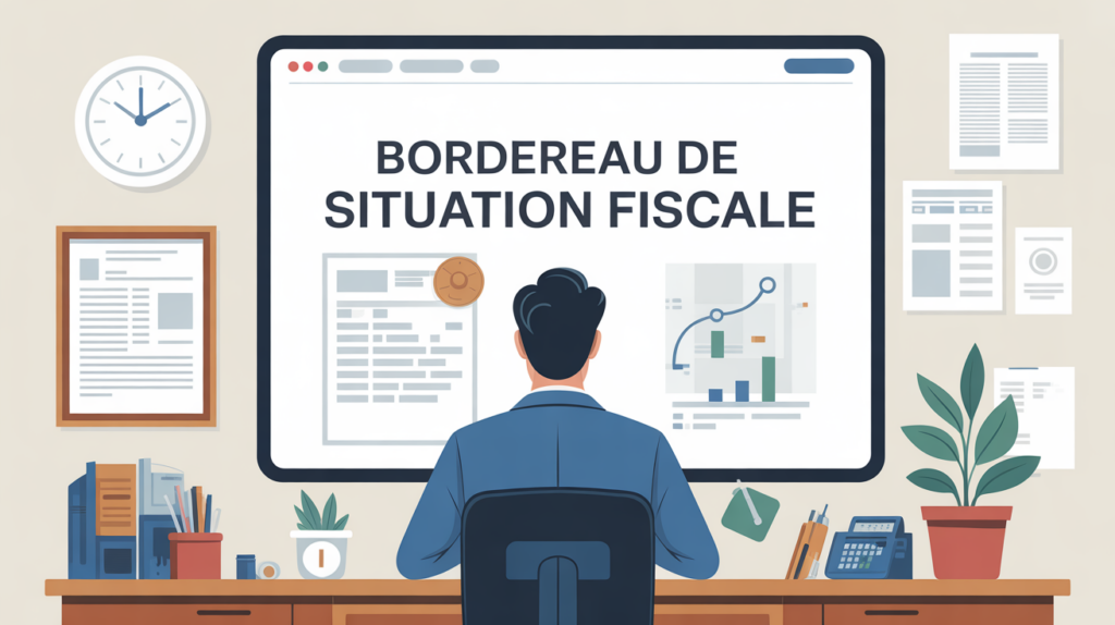 bordereau de situation fiscale devant ordinateur