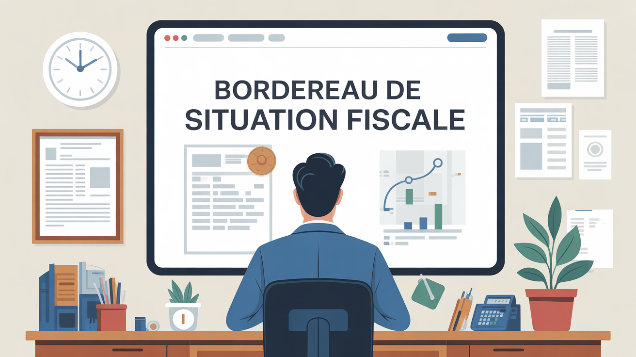 bordereau de situation fiscale devant ordinateur