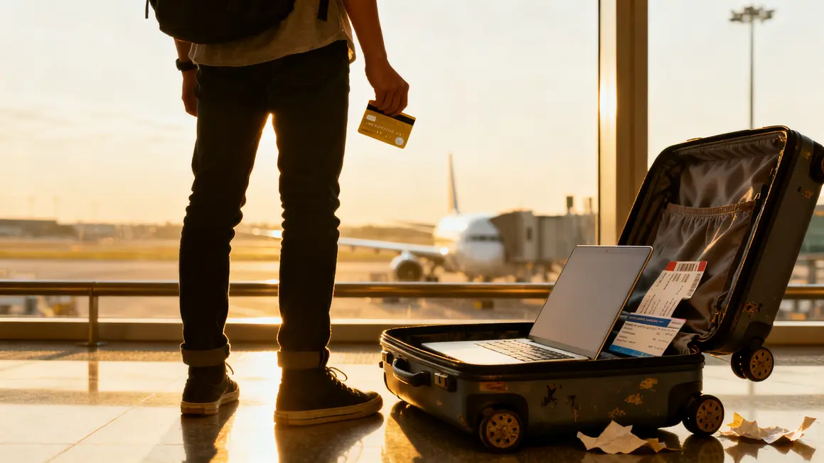 Jeune adulte aeroport carte Globe Trotter Credit Agricole