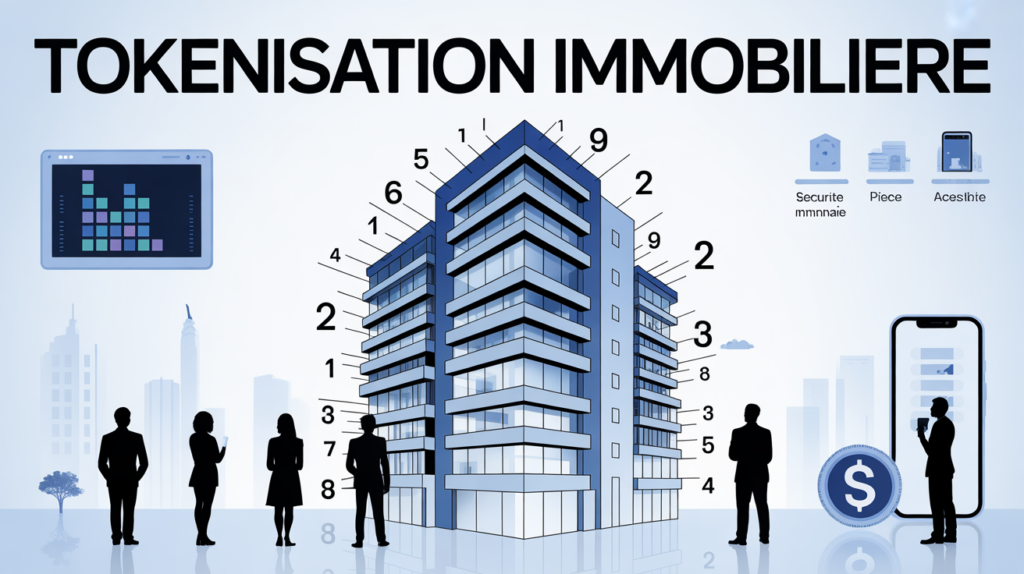 Immeuble moderne tokenisation immobilier blockchain