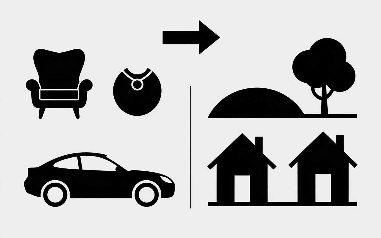 Separer bien mobilier ou immobilier fleche distinction