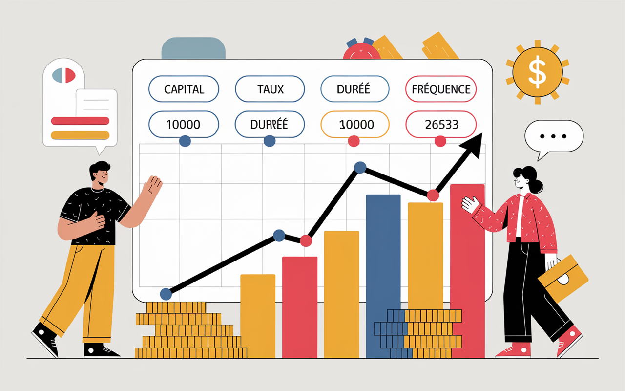 Simulateur calcul intérêt composé avec graphique