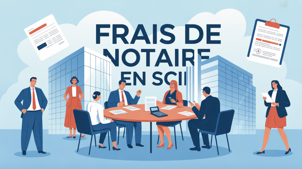 illustration frais de notaire pour une sci devant immeuble