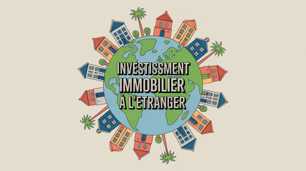 Illustration investir etranger immobilier globe