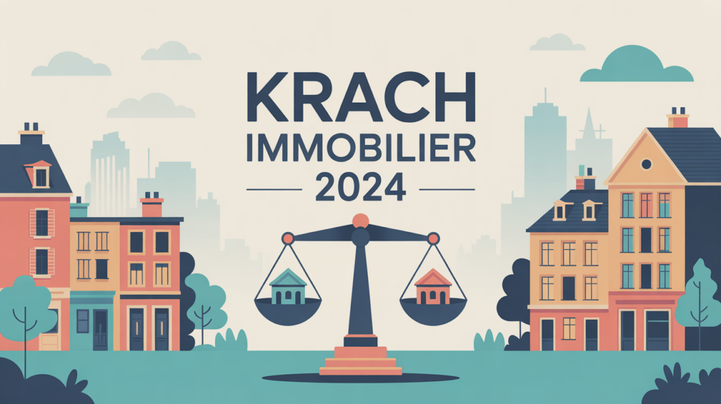 krach immobilier 2024 illustration paysage urbain