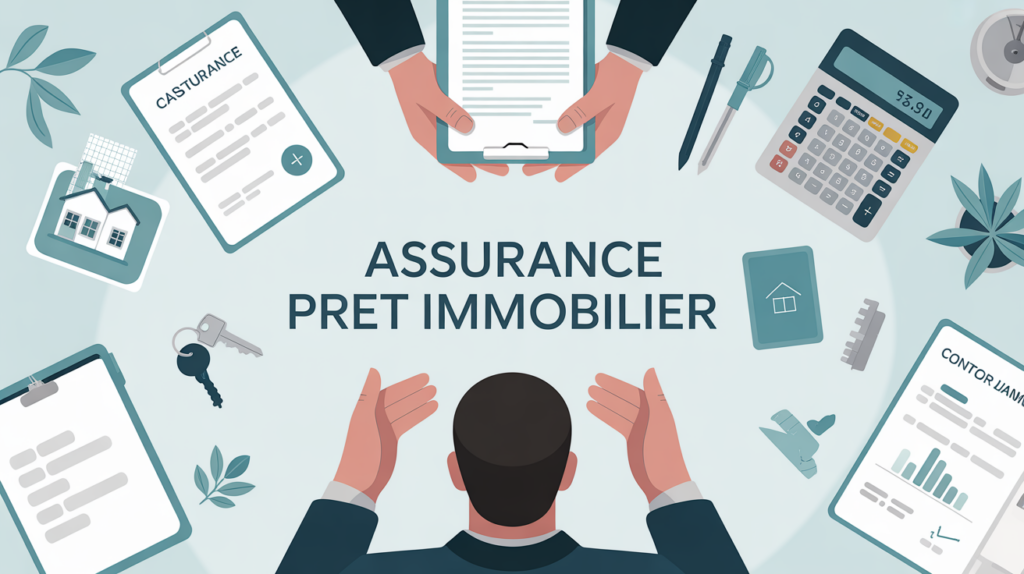 negocier assurance pret immobilier illustration bureau banque