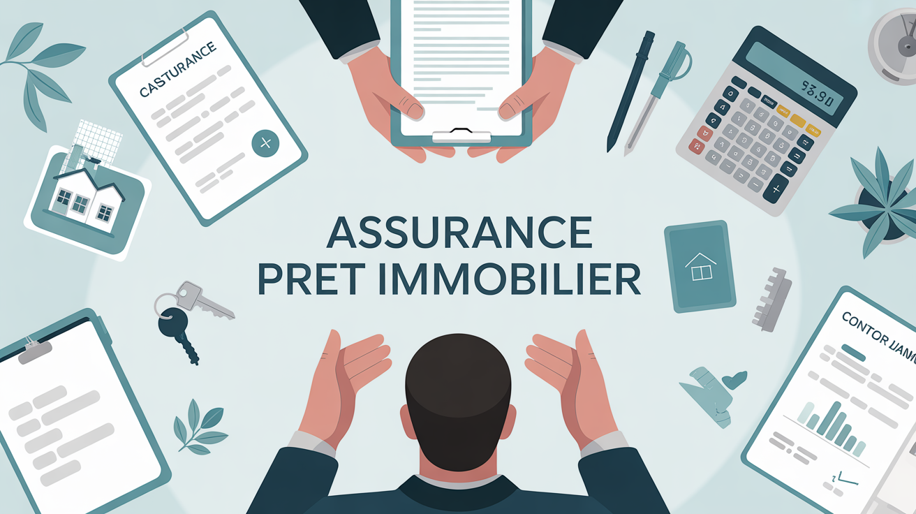 negocier assurance pret immobilier illustration bureau banque