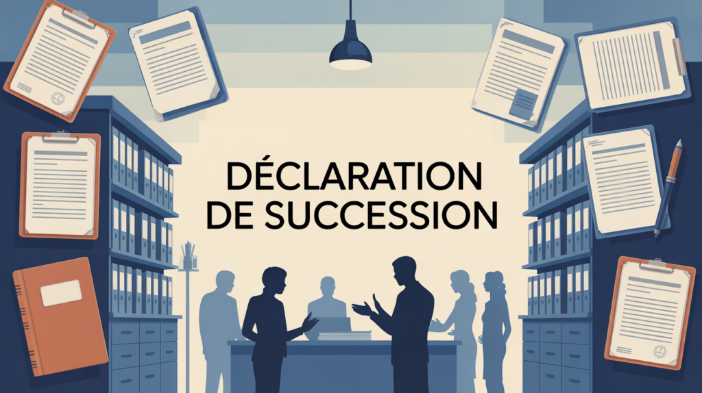 Qui fait la déclaration de succession aux impôts visuel administratif stylisé