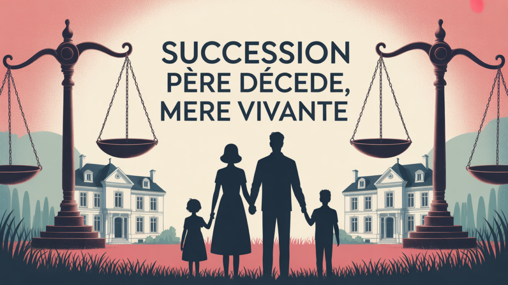 Illustration famille maison succession père décédé mère vivante