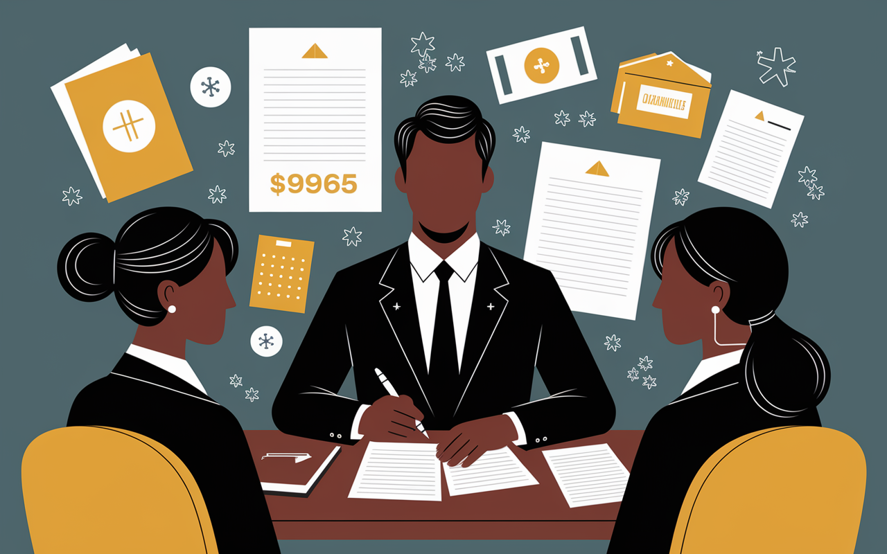 scene notaire et document acte devolution successorale