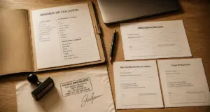 Attestation bancaire et documents bancaires sur table