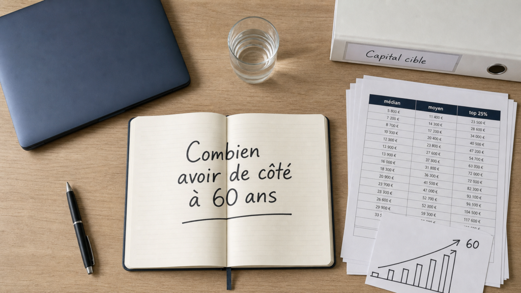 Combien avoir de côté à 60 ans : capital cible retraite