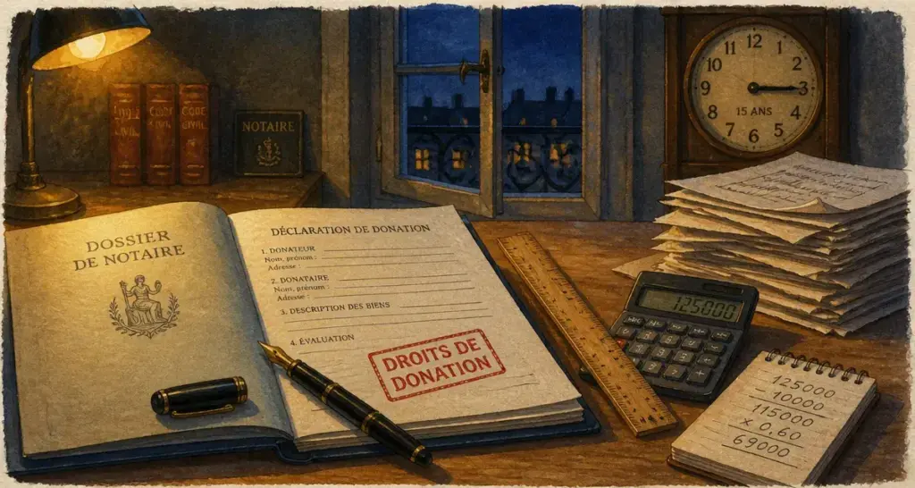 Frais donation : barèmes et abattements, dossier notaire
