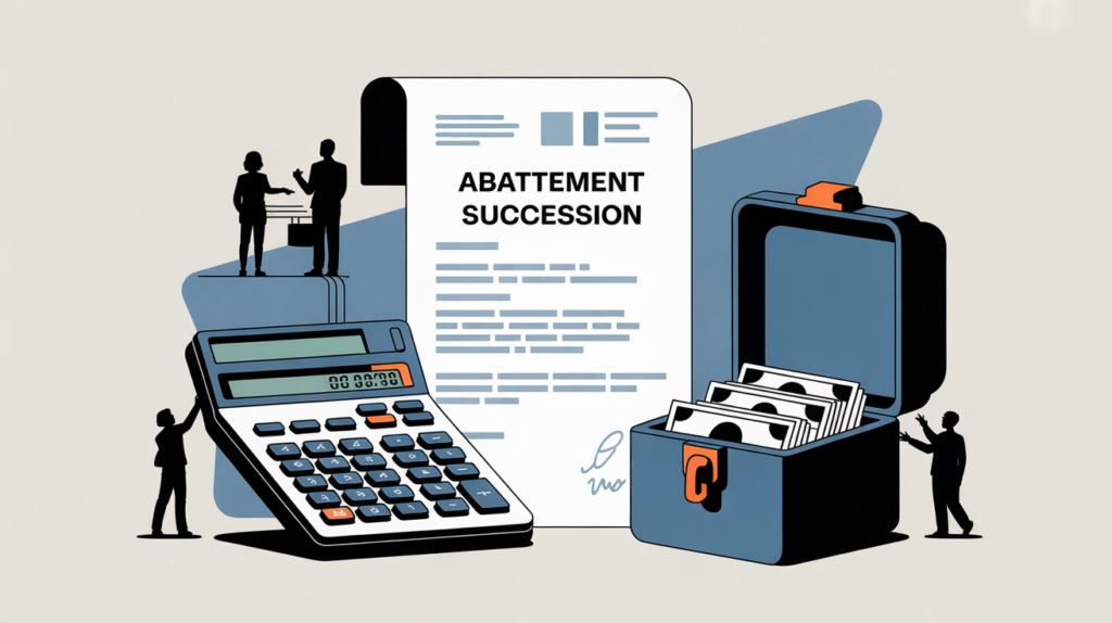 illustration document officiel avec coffre billets succession abattement