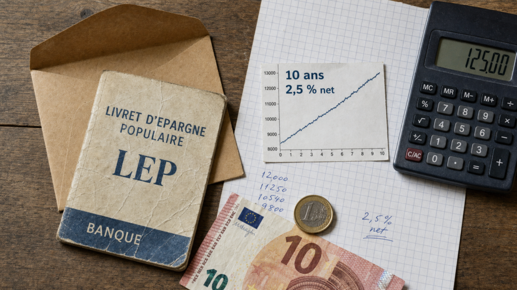 Combien rapporte un LEP plein sur 10 ans : 2,5 % net