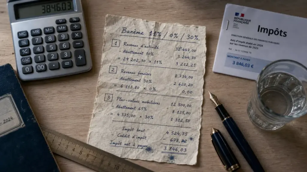 Impot sur le revenu soumis au bareme 14 : calcul et disparition du taux