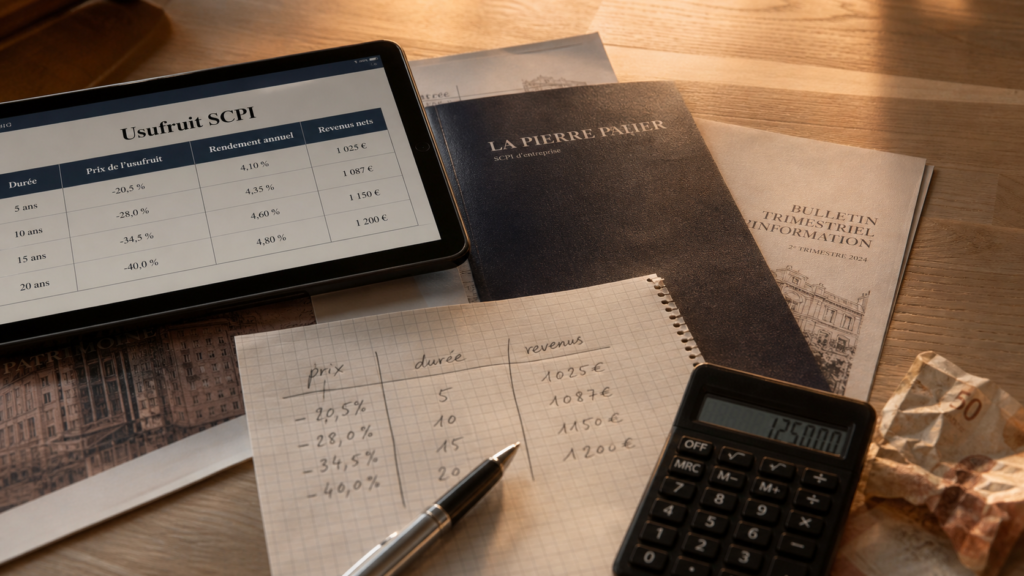 Usufruit SCPI : loyers et revenus de parts