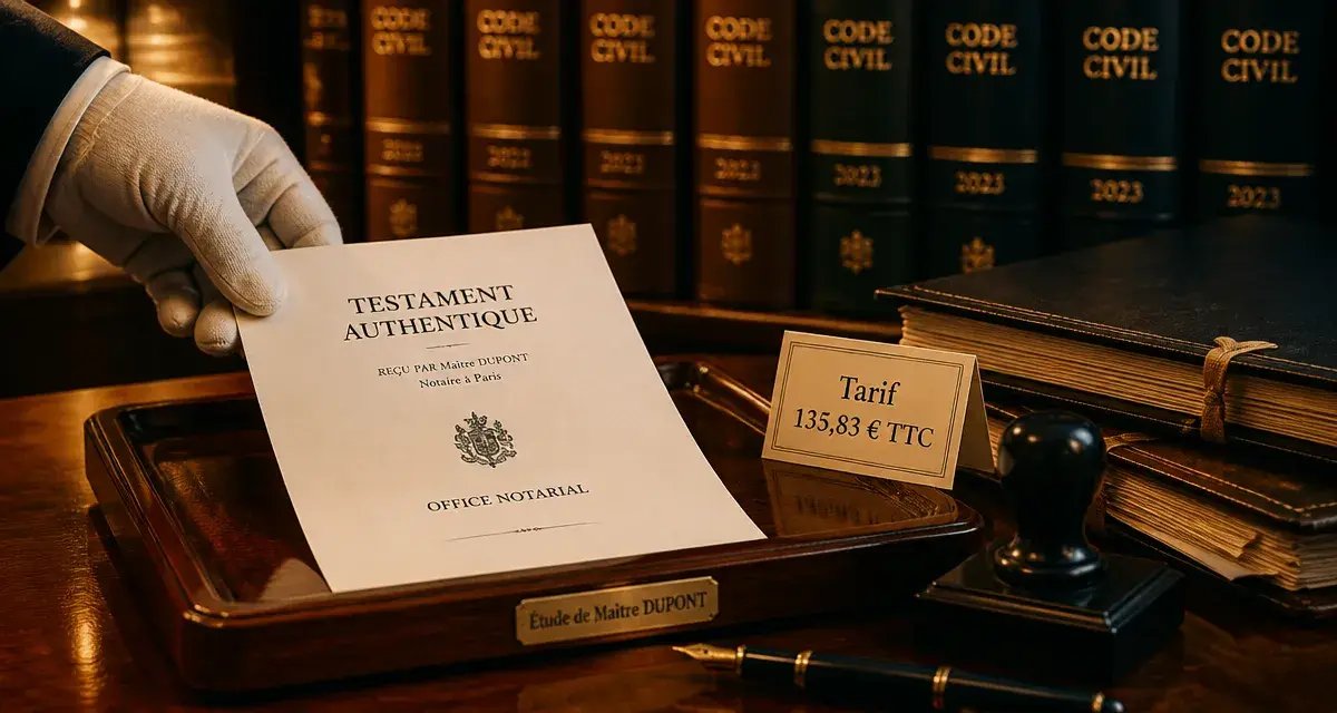 Combien coute un testament : tarif notaire 2025, testament authentique