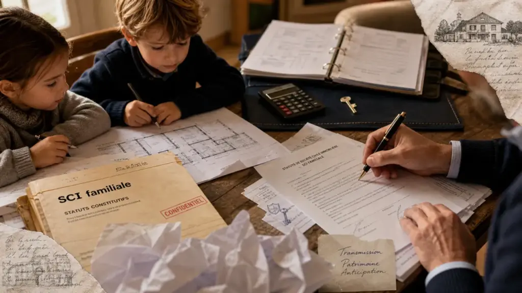 Faire une SCI avec ses enfants : signature et transmission sans indivision