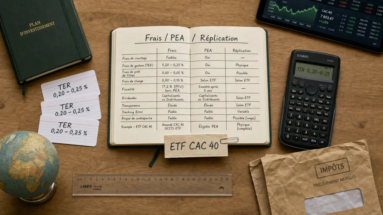 Meilleur etf cac 40 : frais, PEA et réplication