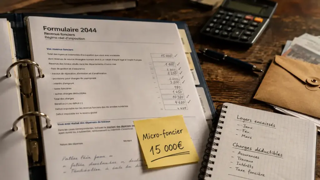 Première déclaration revenus fonciers : micro-foncier et formulaire 2044