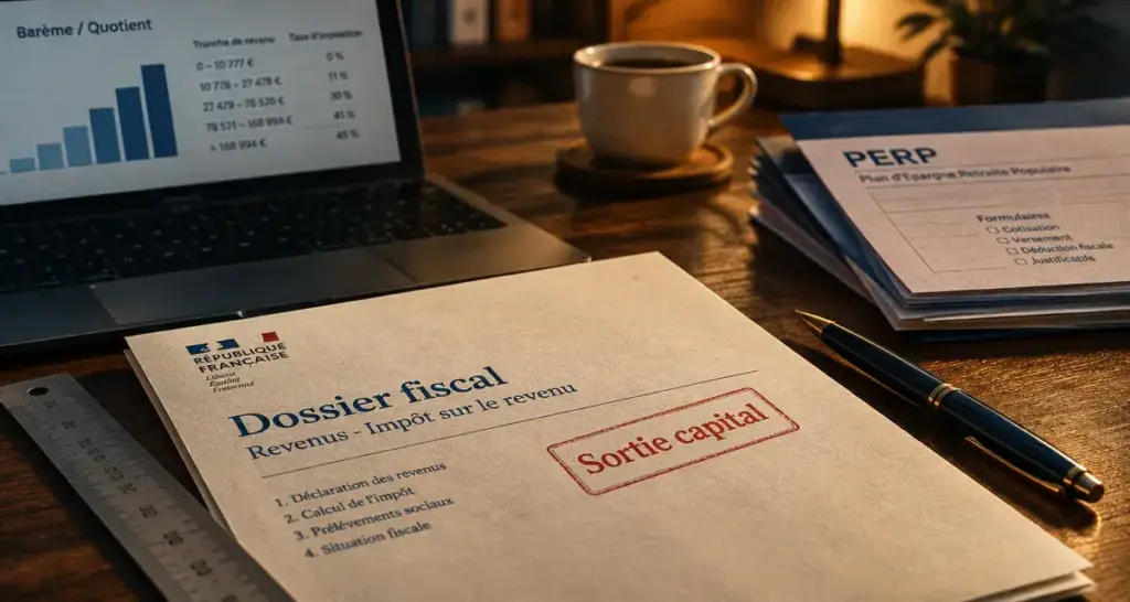 Fiscalité PERP sortie en capital : 20 % et sortie totale, dossier fiscal et tampon sortie capital