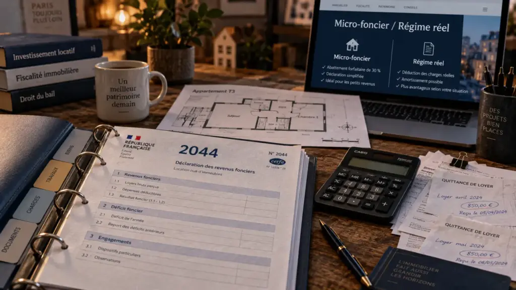 Guide déclaration revenus fonciers : régime réel 2044